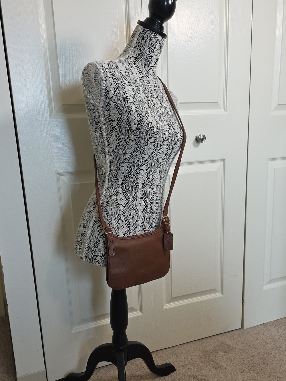 Coach No. GOD-9142 Mini Hippie Slim Saddlebag Brown Leather Crossbody Bag